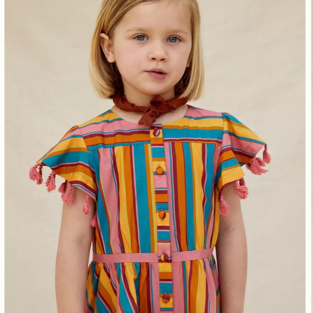 Anthropologie FARM Rio Rainbow Stripe Tassel Dress Kids Girls 2T NWT - Picture 3 of 11